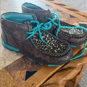Twister Kids Boots Brown and Teal